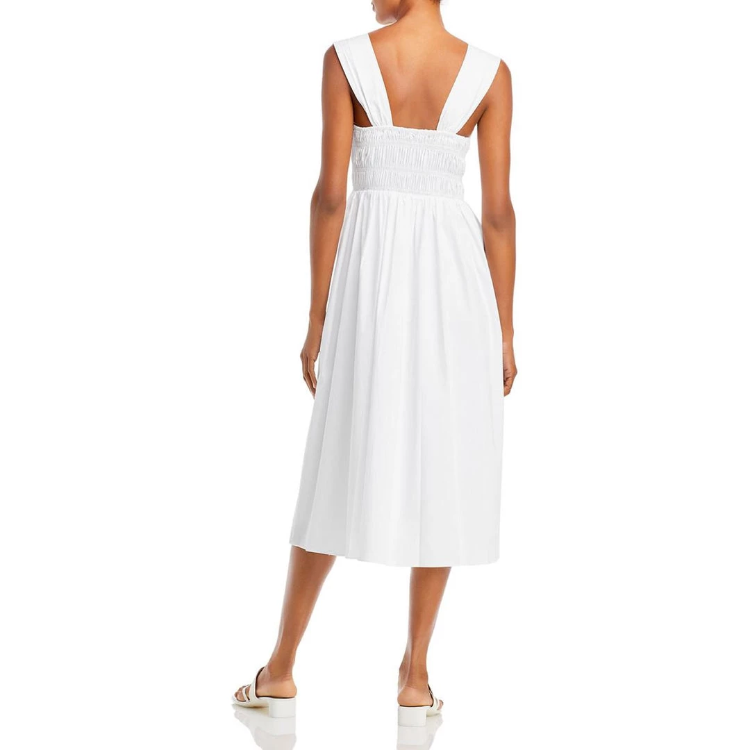 STAUD Ida Womens Smocked Calf Midi Dress 4 STAUD Ida Womens Smocked Calf Midi Dress - Image 2