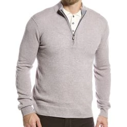 Raffi Zip Mock Neck Cashmere Sweater - men