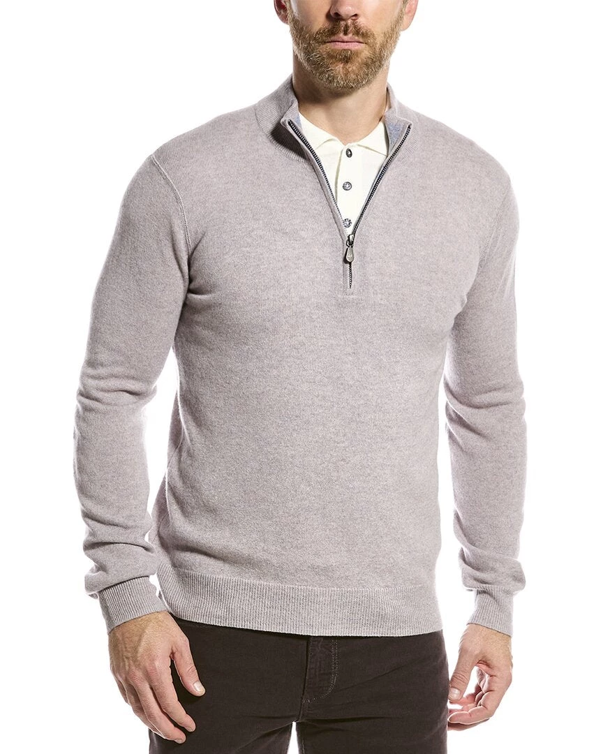 Raffi Zip Mock Neck Cashmere Sweater - men 3 Raffi Zip Mock Neck Cashmere Sweater - men
