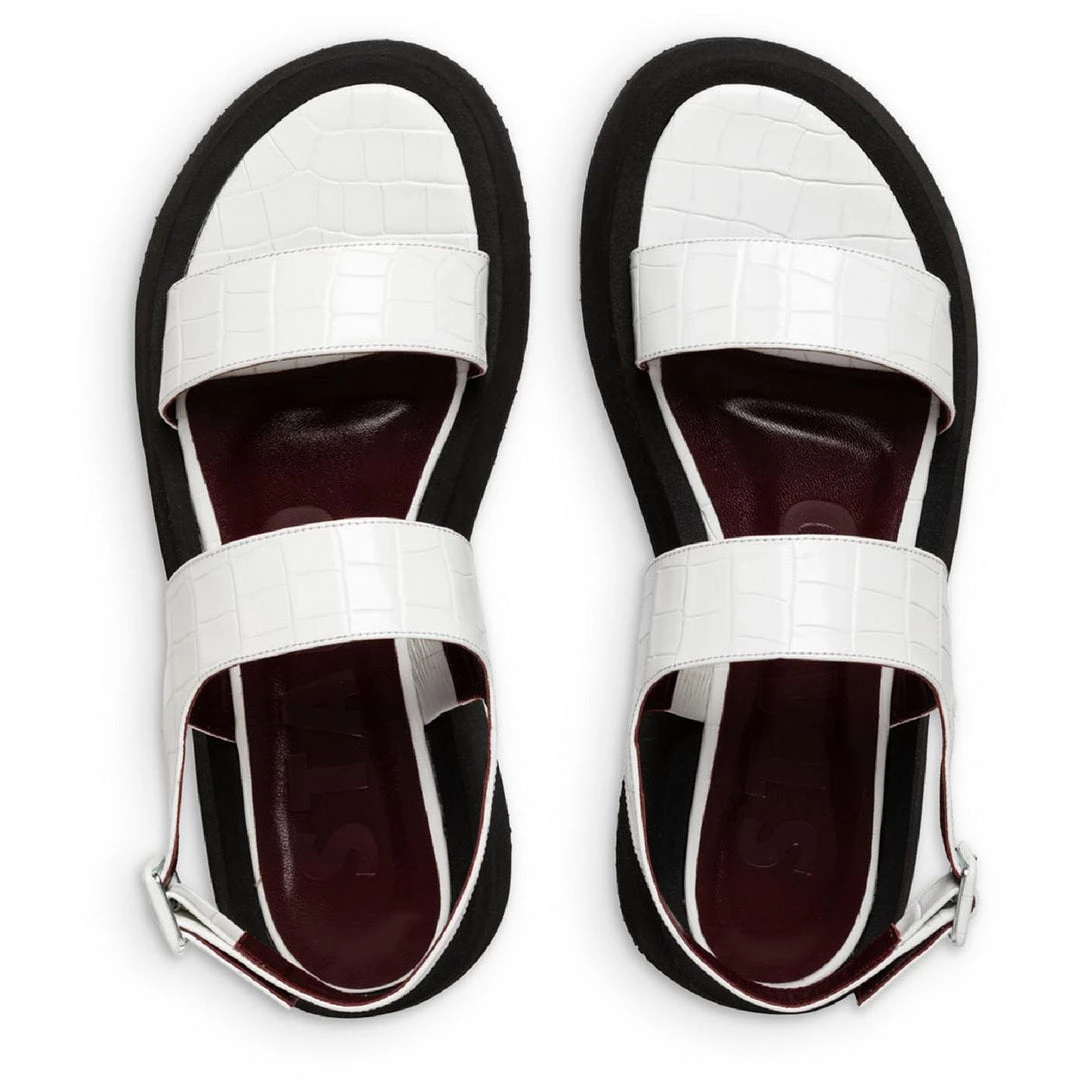 STAUD NICKY Womens OPEN TOE CROC EMBOSSED Strappy Sandals 4 STAUD NICKY Womens OPEN TOE CROC EMBOSSED Strappy Sandals - Image 2