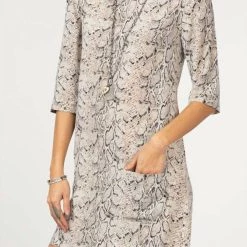 Equipment Aubrey Dress in Natural/Snakeskin Print - women