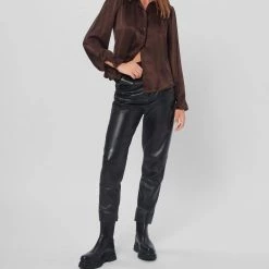 Equipment Loudette Silk Satin Shirt in Ganache - women