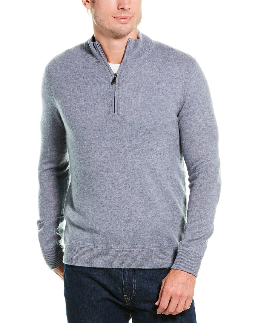 Raffi Zip Mock Neck Cashmere Sweater - men 3 Raffi Zip Mock Neck Cashmere Sweater - men