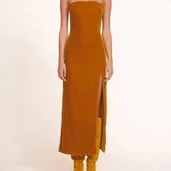 Staud Bellamy Dress in Ocher - women