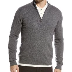 Raffi Zip Mock Neck Cashmere Sweater - men