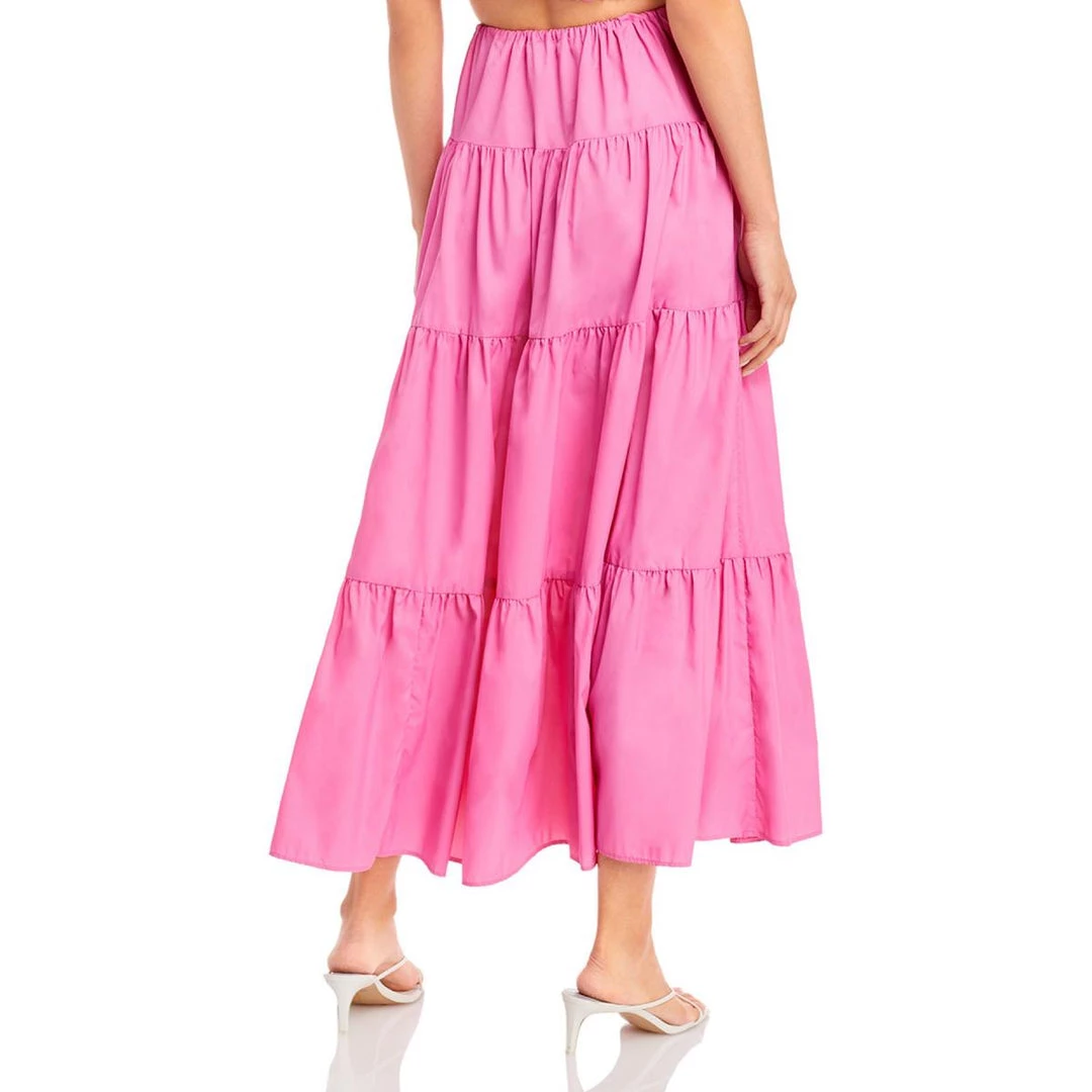 STAUD Lucca Womens Tiered Long Maxi Skirt 4 STAUD Lucca Womens Tiered Long Maxi Skirt - Image 2