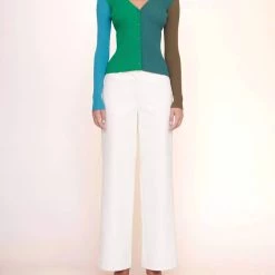 Staud Cargo Sweater Cardigan in Fern Multi - women