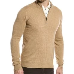 Raffi Zip Mock Neck Cashmere Sweater - men