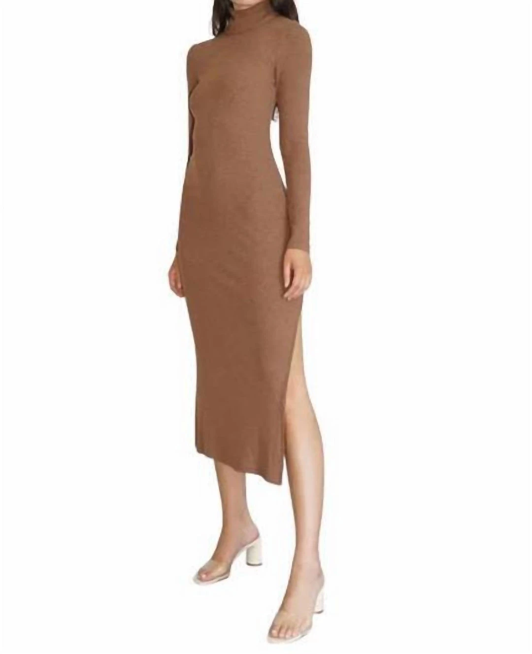 Lna Long Sleeve Turtleneck Dress in Bracken - women 3 Lna Long Sleeve Turtleneck Dress in Bracken - women