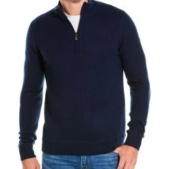 Raffi Zip Mock Neck Cashmere Sweater - men