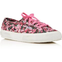Superga 2750 Womens Flowers Lace Up Casual and Fashion Sneakers