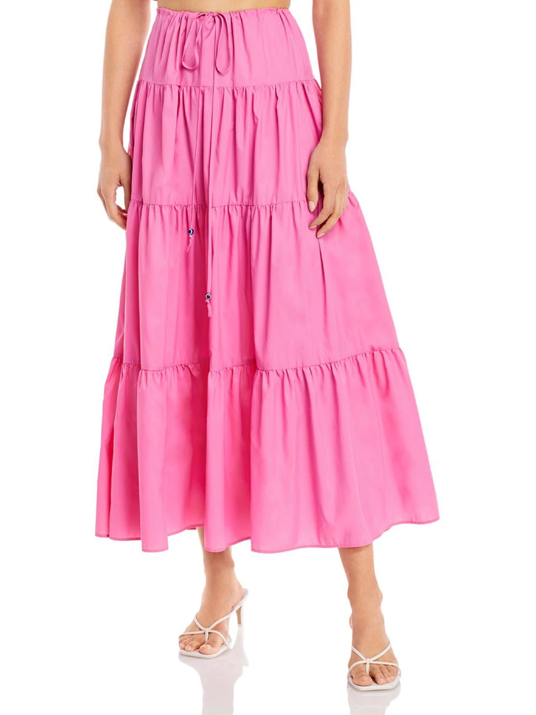 STAUD Lucca Womens Tiered Long Maxi Skirt 3 STAUD Lucca Womens Tiered Long Maxi Skirt
