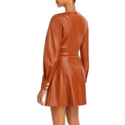 STAUD Oz Womens Faux Leather Long Sleeves Mini Dress -STAUD Sales Store f31c9fda134f482fbe354a3d1b1a2a24 1080x