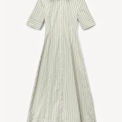 Staud Joan Maxi Dress in Moss Stripe - women